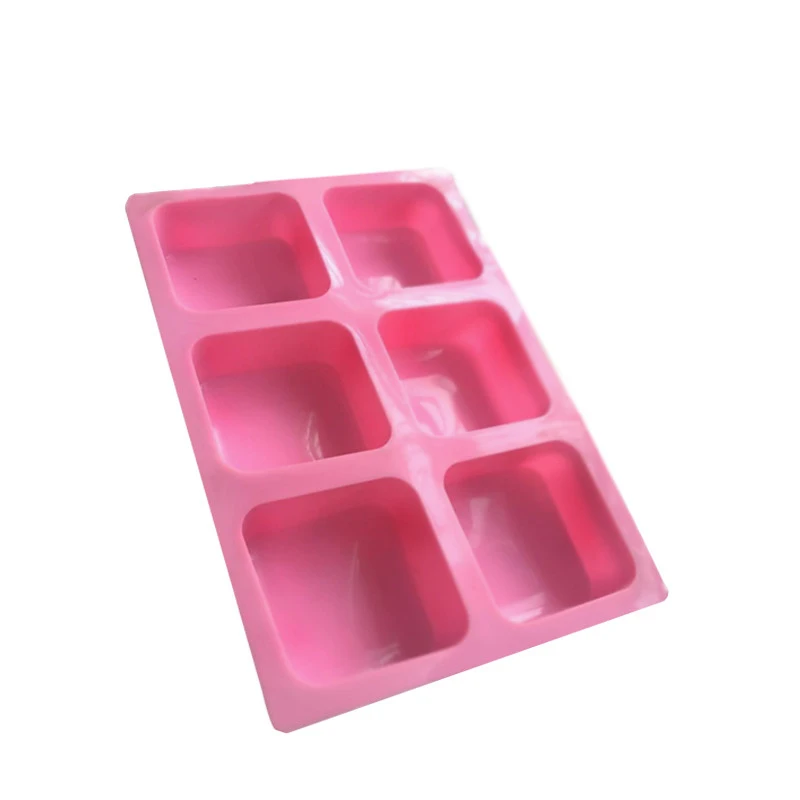 3D Silicone Mold For Soap Making 6-Cavity Square Shape Soap Mould DIY Candle Decorating Tools Cake Baking Molds Silicone Craft