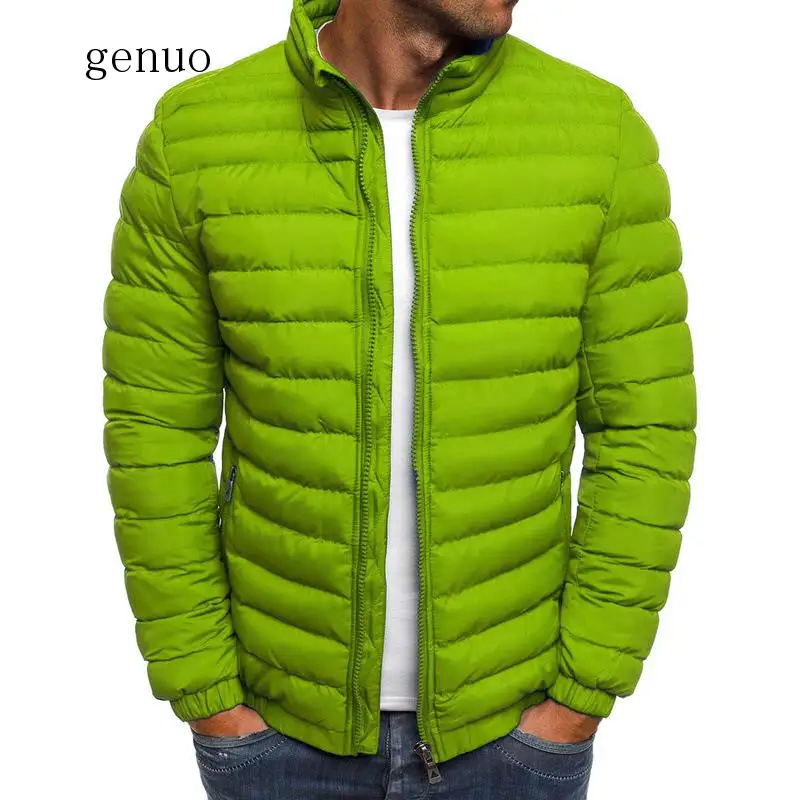 Heren Jassen Effen Kleur Eenvoudige Mode Winter Lichtblauw Jongens Kleding Lange Mouw Parka Mannen Losse Warm Sport top