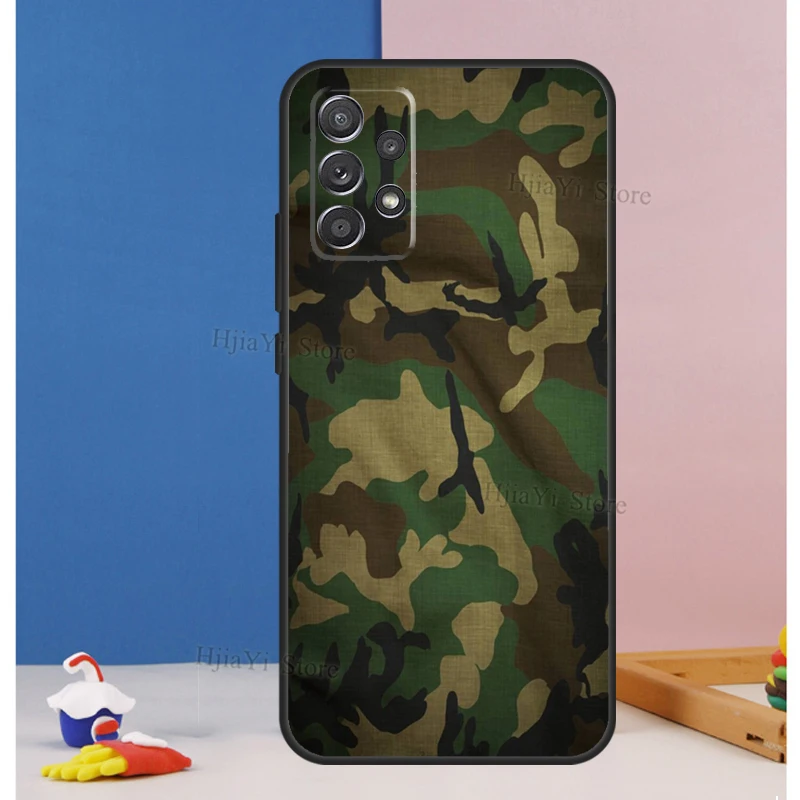 Black Camo Camouflage For Samsung Galaxy A52 A72 A20e A21S A50 A70 A01 A11 A12 A42 A31 A41 A51 A71 A32 Phone Case