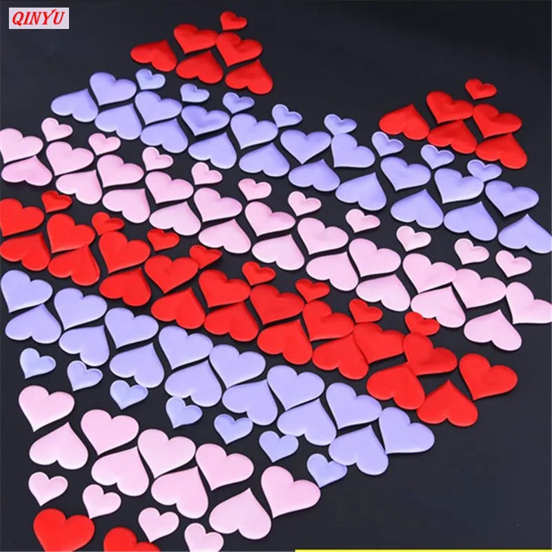 قماش ساتان إسفنجي حرير للزينة ، بتلات قلب لطيفة ، حلويات زفاف ، رومانسية ذاتية الصنع ، إكسسوارات قماش ، 6zhh ،