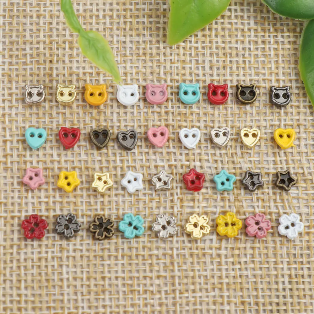 20Pcs 4mm Mini Buttons Flower Shape Metal Buckle Doll Clothes Buckles DIY Sewing Material Dolls Clothing Accessorie