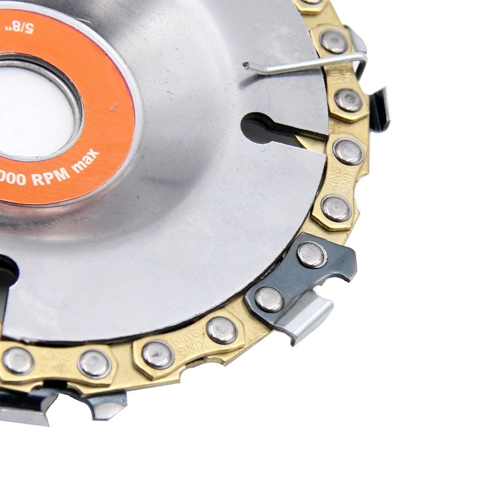 Angle grinder with 4 inch 7 tooth chain disk woodworking chain saw disk cutting blade wood slotting saw blade