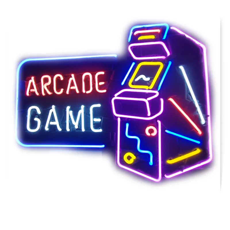 Neon Sign Arcade Game Neon Bulb signgarage handcraft Game room display glass neon signboard Decorate Hotel restaurant advertise