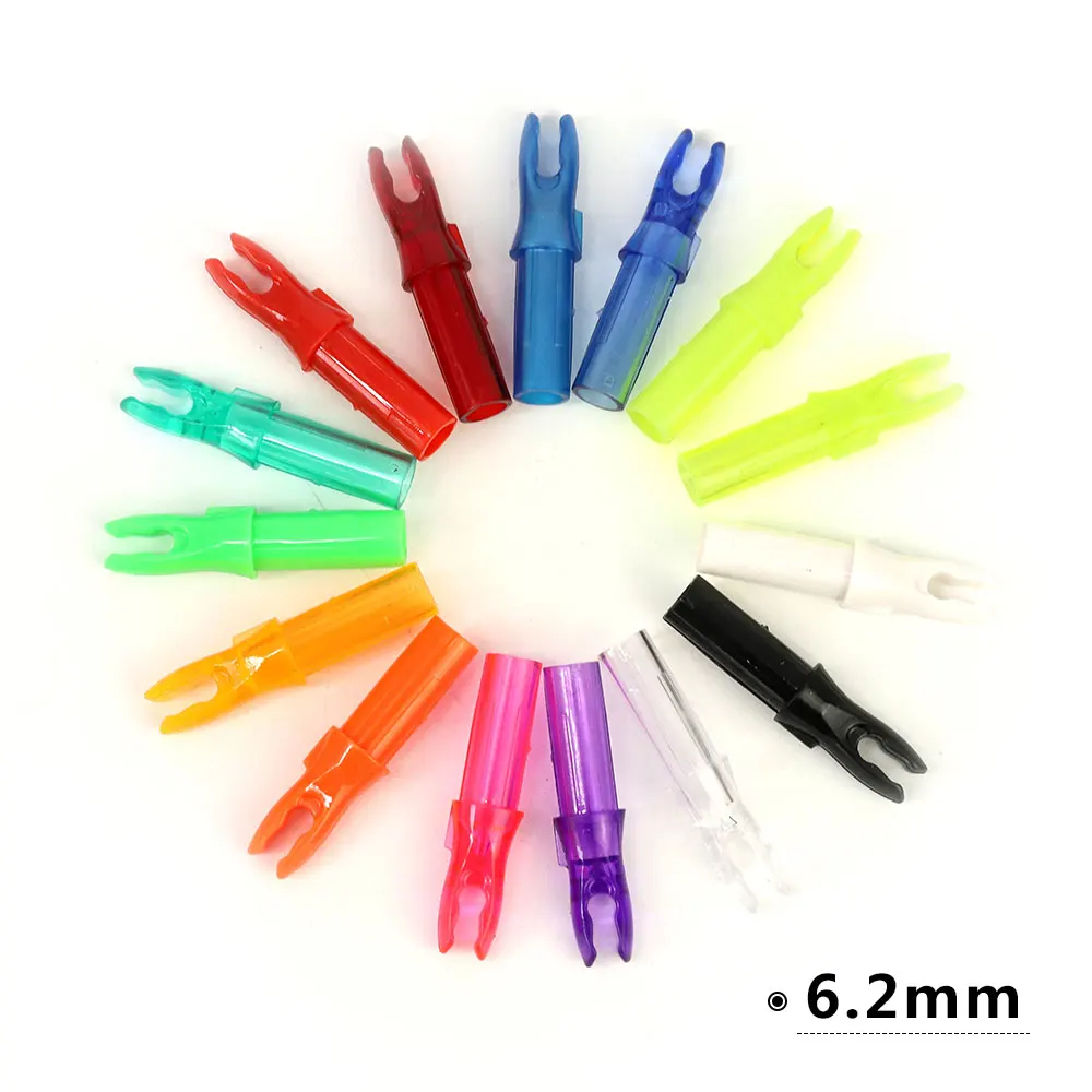 60pcs  10 Color Arrow Insert Nocks Internal For Archery Carbon Fiberglass Arrow shaft ID 6.2 mm Arrow DIY Archery Accessory