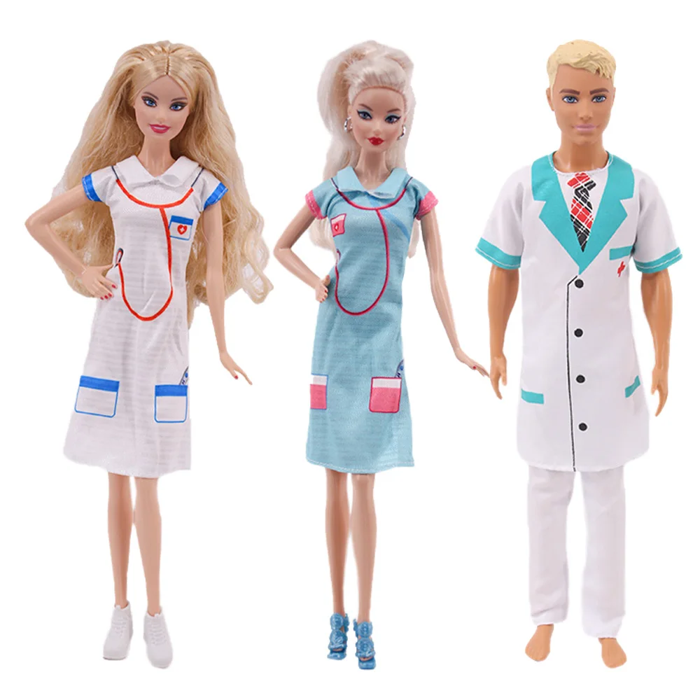 Ropa de Barbies para muñeca, disfraz de Doctor y enfermera, accesorios para Barbies de 11 pulgadas, 26-28 Cm, 3 piezas