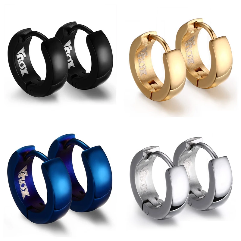 Rock Punk Huggie Earrings Stainless Steel Unique Small Hoop Earrings For Men Women Bohe Jewelry