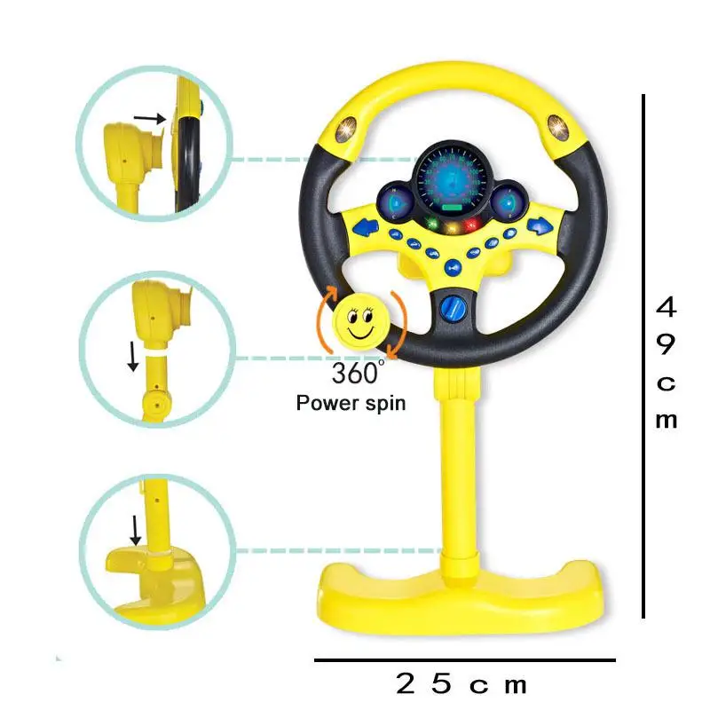 Mới Đồng Phi Công Lái Mô Phỏng Lái Xe Mô Phỏng Vô Lăng Trẻ Em Đồ Chơi Giáo Dục Với Chân Đế