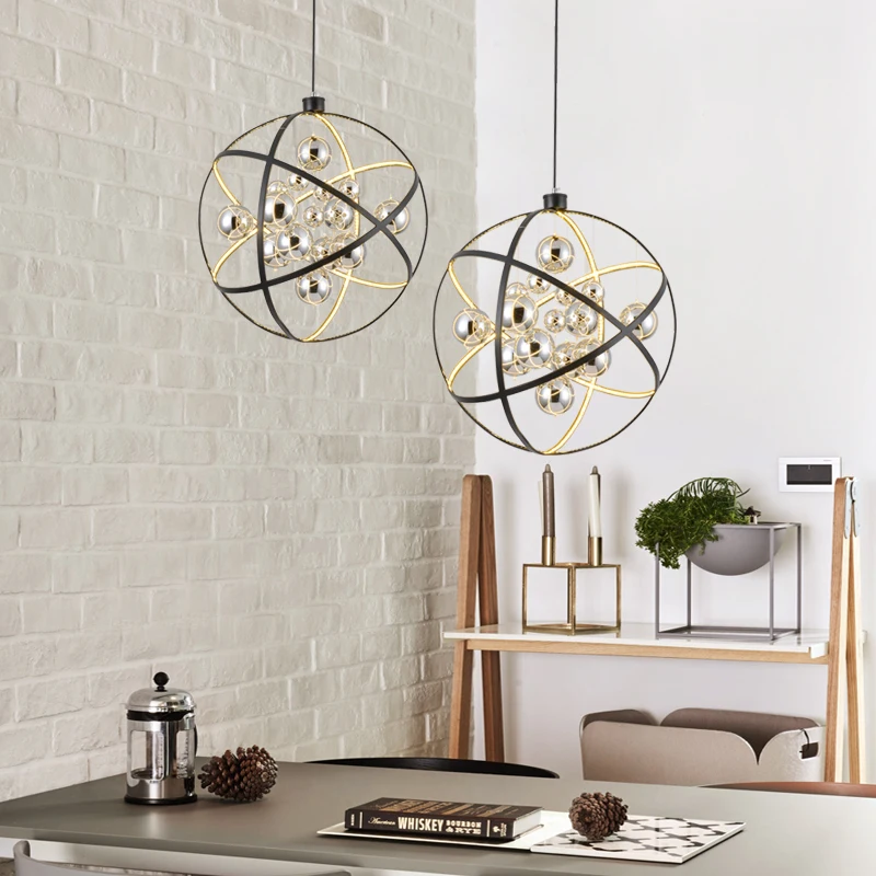 

Pendant Lights modern creative minimalist fashion personalized restaurants clothing stores planet tracks glass balls LU727283