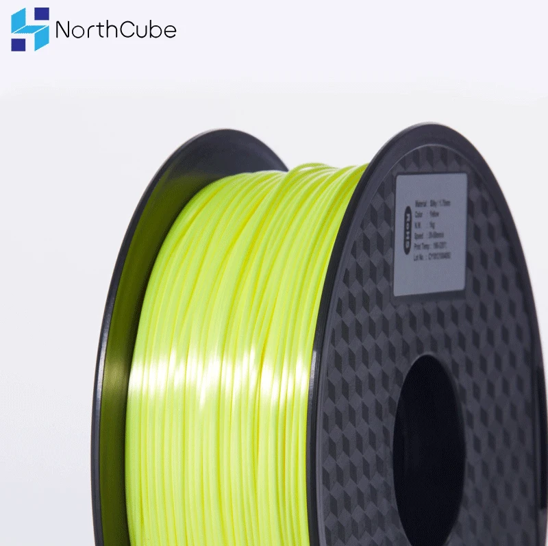 NorthCube 3D Printing Silk PLA Filament 3D Printer Filament 1.75mm 1KG Silk Like Series silk-yellow Color Filament