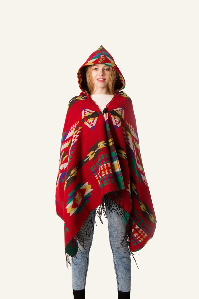 Ethnic Multifunction Bohemian Shawl Scarf Tribal Fringe Hoodies Striped Cardigans blankets Cape shawl tassels Poncho Coat