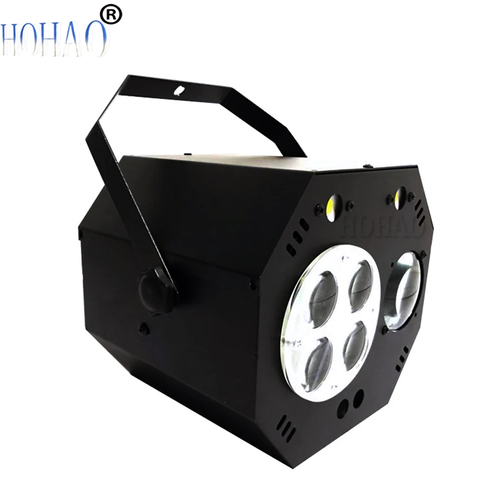 HOHAO New Arrive  60W High Brightness 4-IN-1 Laser Pattern Stroble Lights With DMX512 Sound Music Auto Control For Club Dj Best