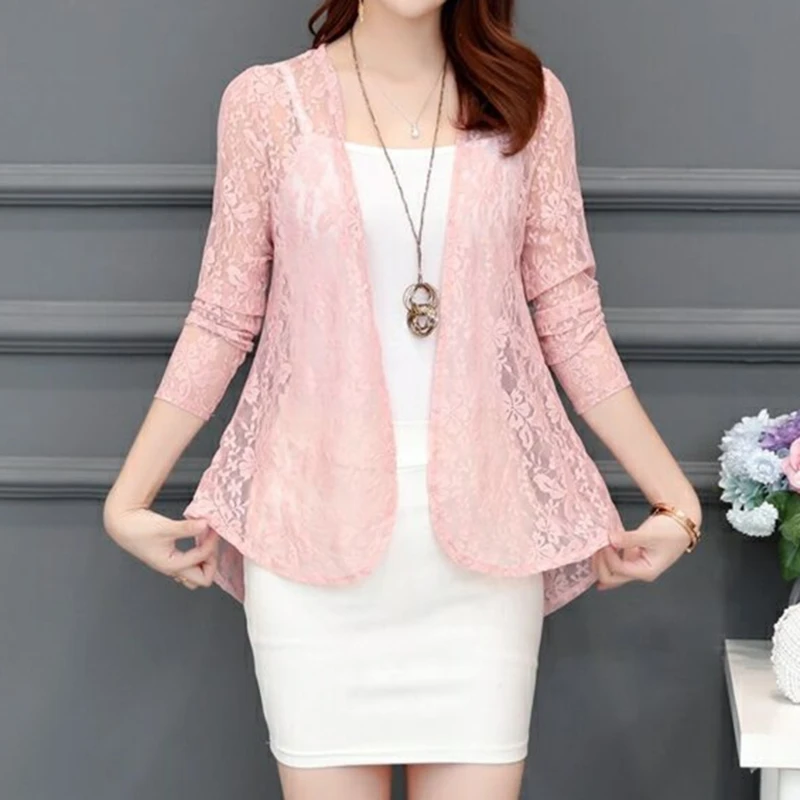 

Shawl Jacket Summer Short Blouse Sun Protection Clothing Outside Thin Section Cardigan Long Sleeve Lace Wild Blouse Shirt 2023