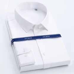 Luxury Mercerized Cotton Men's Dress Shirts Long Sleeve Men Tuxedo French Shirts Solid White Blue Business Formal Men Shirts