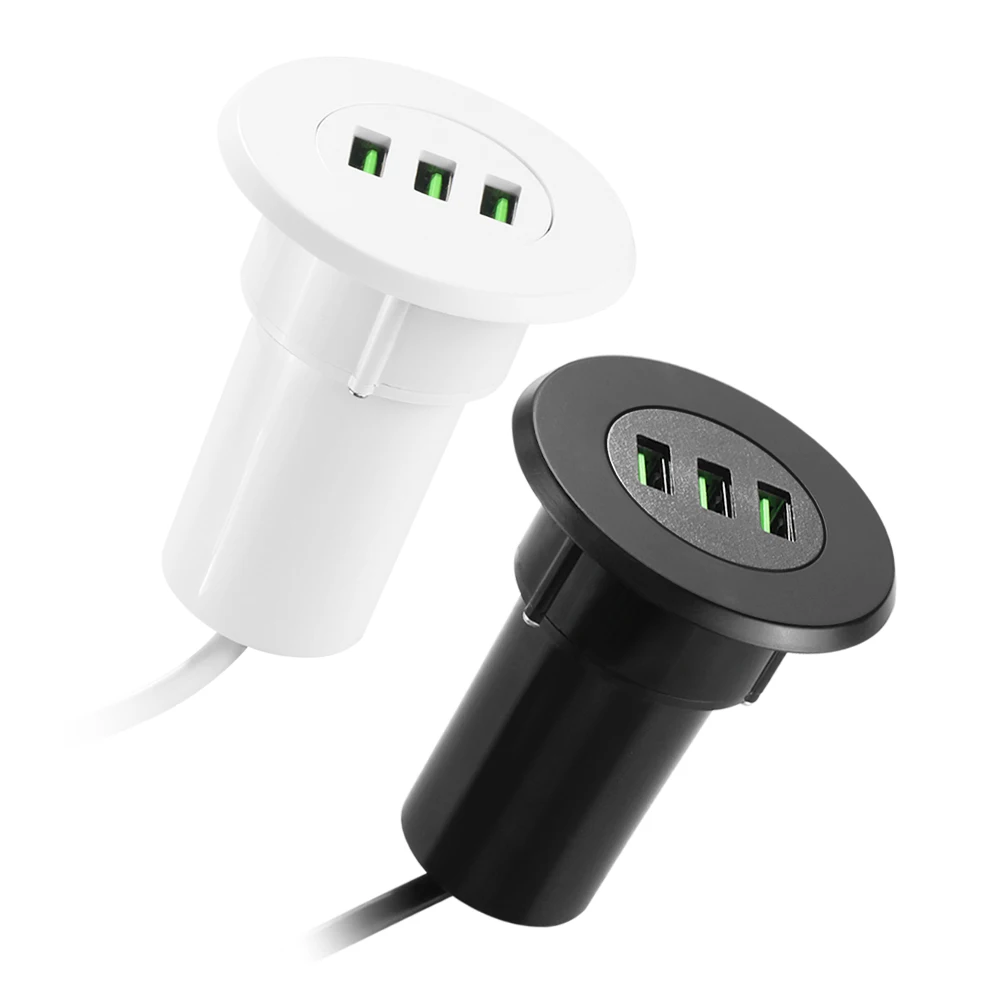 3 USB Desktop Pengisi Daya 5V 3.1A Kantor Rumah Meja Stasiun Pengisian Lubang Universal Pengisi Daya Ponsel USB Hub Pengisi Daya