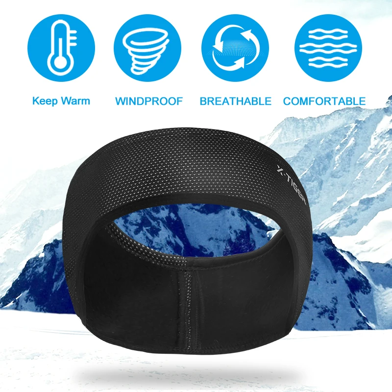 X-TIGER Outdoor Cycling Headband Windproof Cycling Headwear Cap Winter Warm Fleece Bicycle Equipment Ear Warmer Sports Sweatband