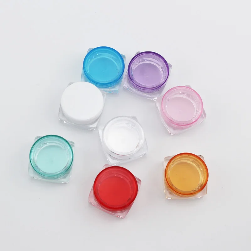 15pcs 2g 3g Empty Jars Refillable Mini Plastic Bottle Cosmetic Jar Container Small Round Bottle Little Cream Jar Solid Perfume