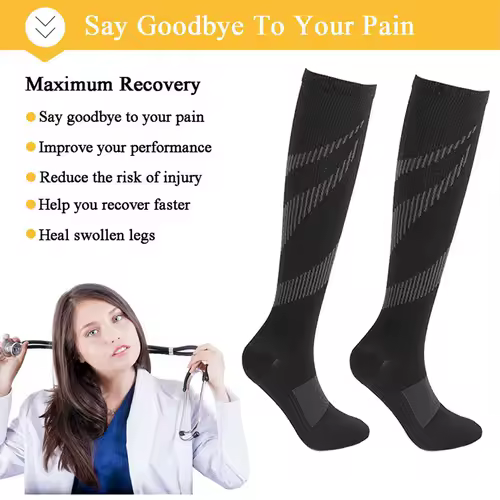 Varicose Veins Socks Compression Stockings Nurse Sports Cycling Socks for Diabetics Running Gift for Men Diabetes Nature Hiking - Image 5