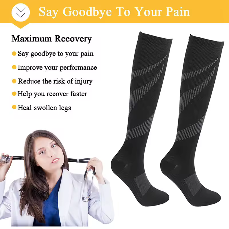 Varicose Veins Socks Compression Stockings Nurse Sports Cycling Socks for Diabetics Running Gift for Men Diabetes Nature Hiking - Image 5
