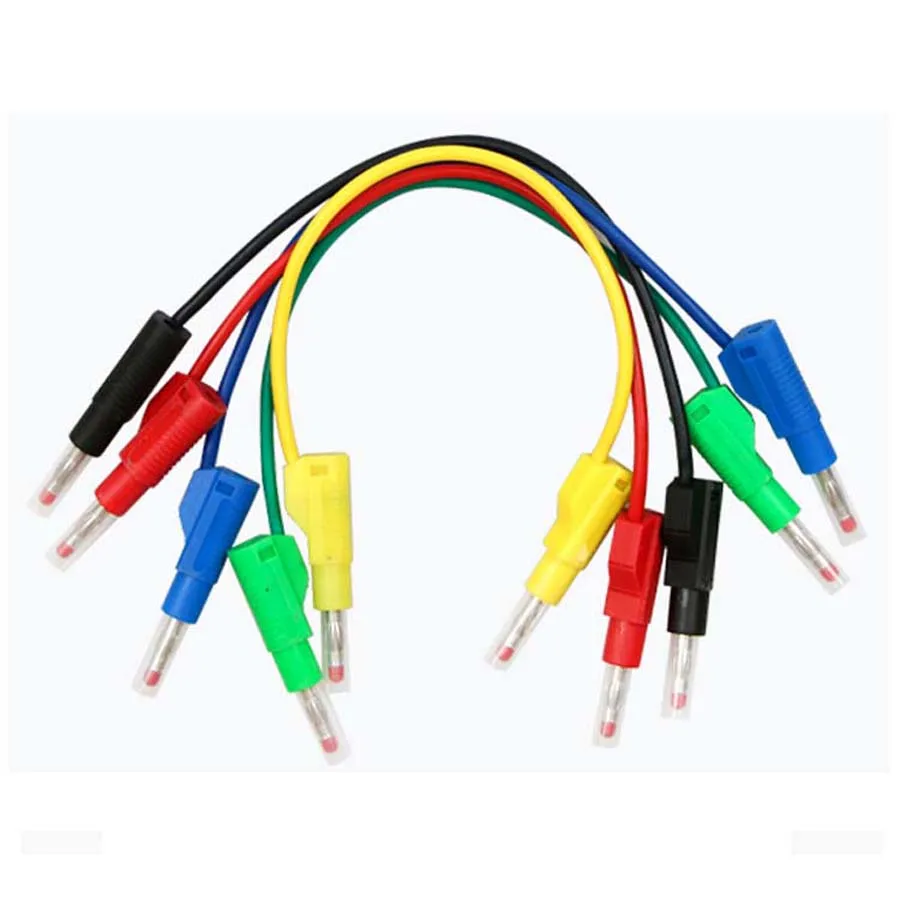 Colori 30cm 50cm 100cm 150cm 200cm 14AWG cavi per puntali di prova 4mm spina a Banana impilabile protezioni retrattili per penna a filo multimetro