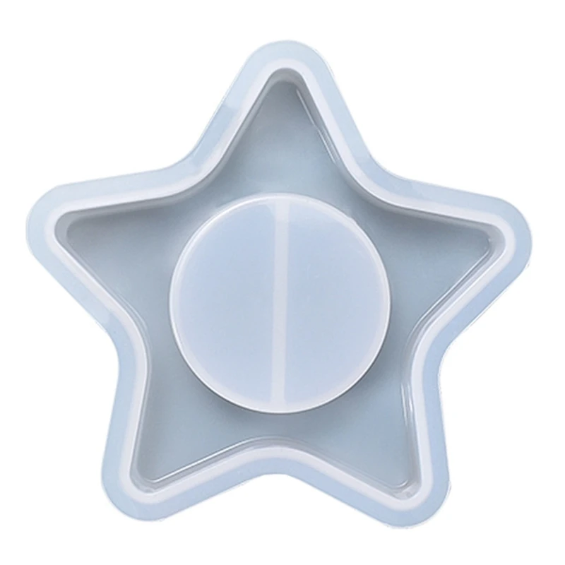 DIY Crystal Epoxy Resin Mold  Five pointed Star Candlestick Epoxy Resin Mold Candle Holder Silicone Mould Crafts Casting Mold