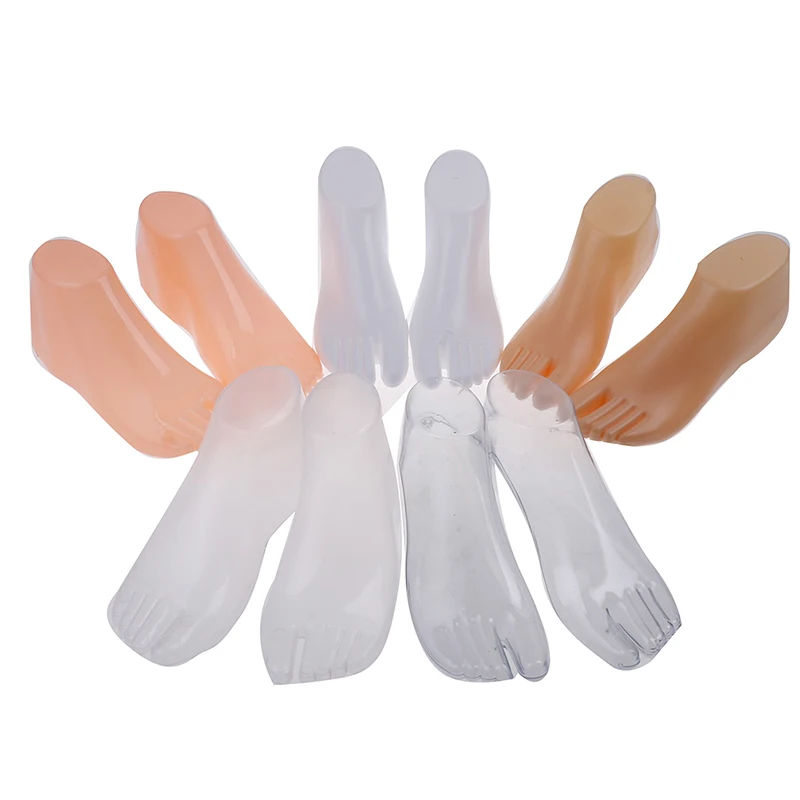 1 Pair Nude/Clear/White Female Feet Mannequin Model For Foot Thong Style Sandal Shoe Sock Display