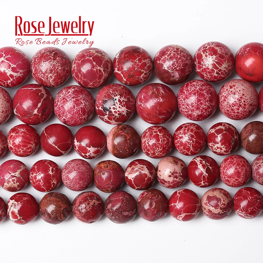 Red Sea Sediment Jaspers Beads Natural Stone Round Beads 15 inches 4 6 8 10 12 mm Pick Size For Jewelry Making Wholesale