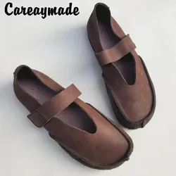 Careaymade-Genuine Leather women's shoes,Soft-leather Soft-soled Retro casual shoes,breathable original handmade shoes Big size