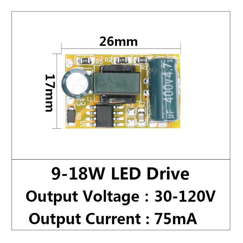 LED Driver 9W-18W Power Supply Constant Current 75mA-250mA Automatic Voltage Control Lighting Transformers For LED Lights DIY