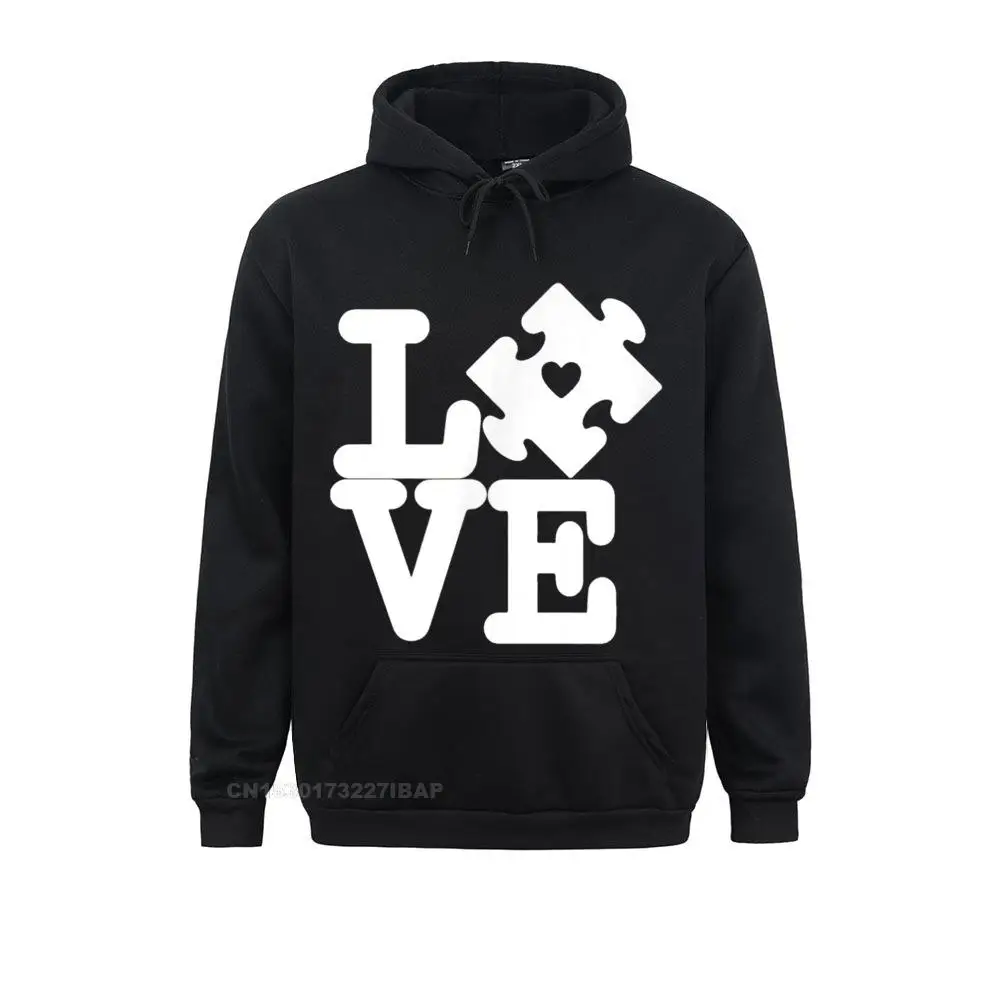 

Love Autism Awareness Puzzle Piece Disability Support Hooded Pullover Sweatshirts Fashion Male Hoodies Long Sleeve Sportswears