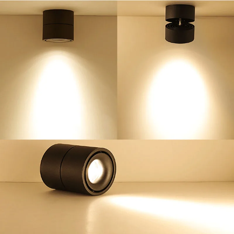 Dimbare Cob Led Downlighters Opbouw Led Plafond Lampen 7W/10W/15W Opvouwbaar En 360 ° Draaibaar Achtergrond Spot Verlichting