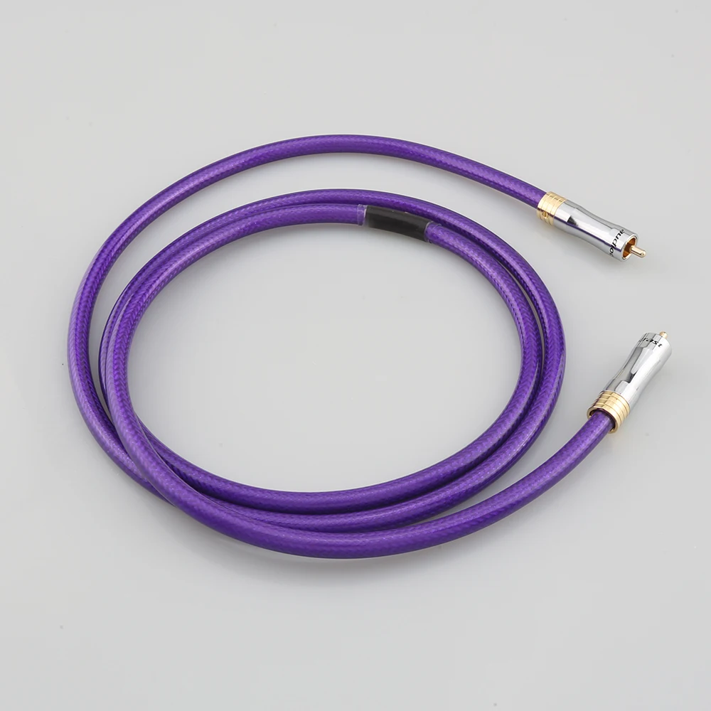 High Quality OCC 75 Ohms HiFi Coaxial Audio Cable Sliver Plated Digital Audio Coaxial Cable RCA To RCA DAC CD