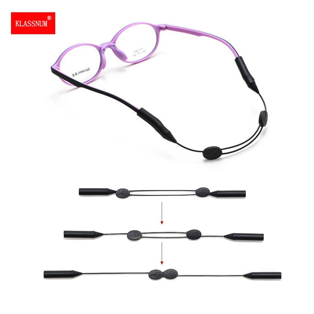 

25/35cm Solid Color Elastic Silicone Eyeglasses Straps Sunglasses Chain Sports Anti-Slip String Glasses Ropes Band Cord Holder