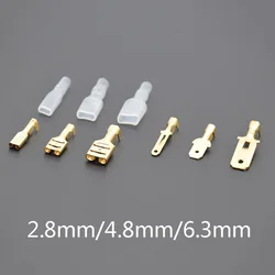 100pcs/50pcs 2.8/4.8/6.3mm  Spade Crimp Terminals Electrical Insulating Sleeve Wire Connector for 22-16 AWG 0.5mm2-1.5mm2