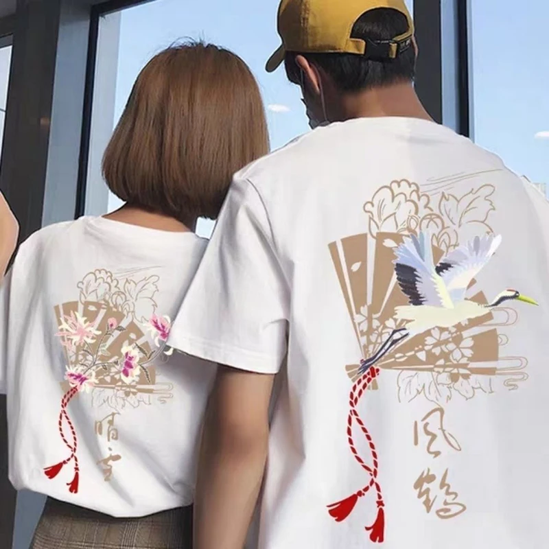 日本のバラのデザインが施された半袖Tシャツ,日本のストリートウェア,カジュアル,ラージサイズ,2XL,綿100%,2022