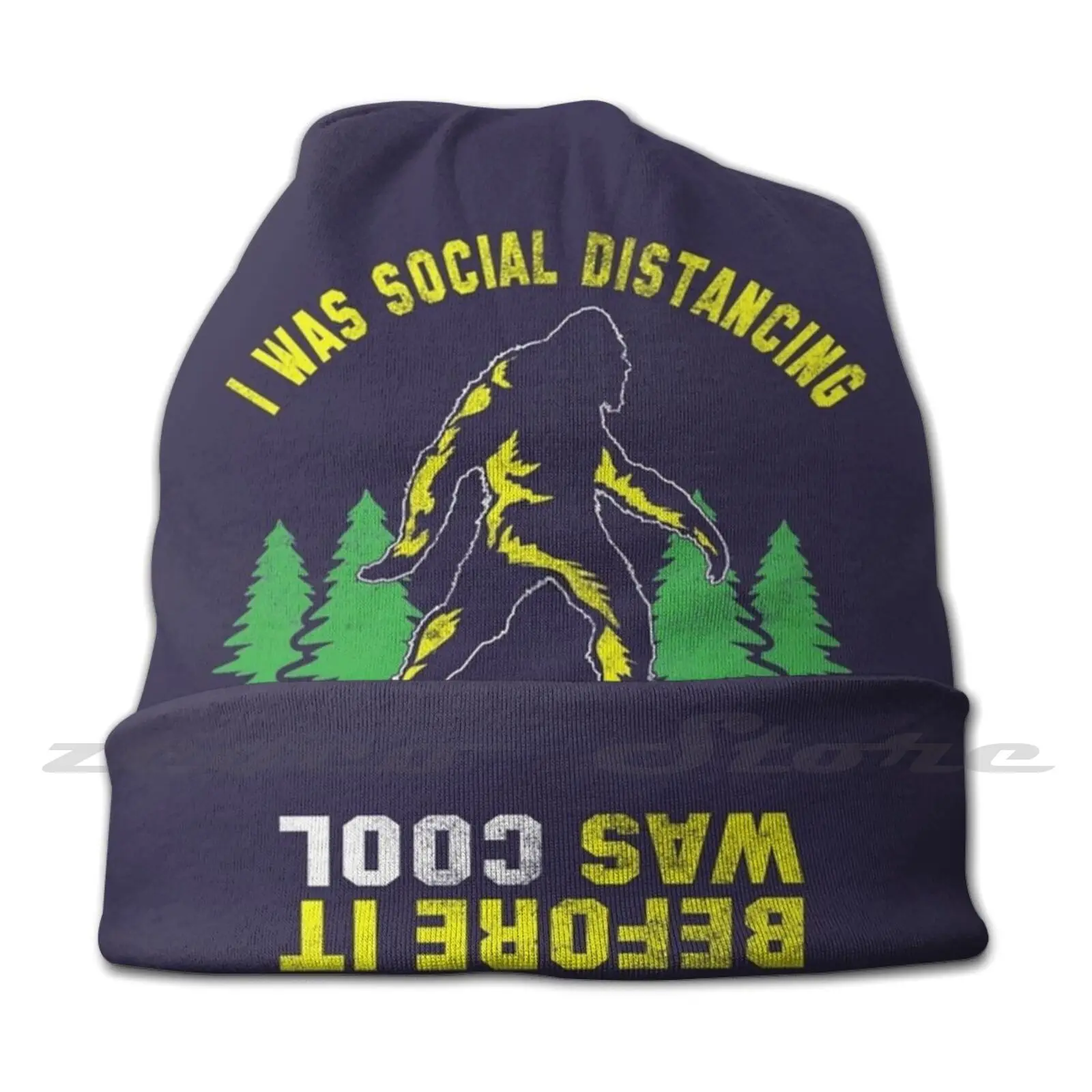 I Was Social Distancing Before It Was Cool-Big Foot Knit Hat Hedging Cap Soft Elasticity Outdoor Sports Leisure Quarantine Life