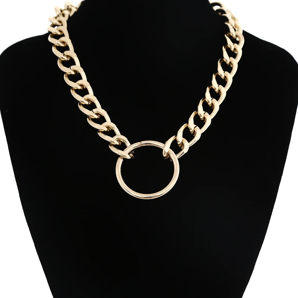 Massive Chain Necklace Women\'s Thick Chains On The Neck Men\'s Jewelry Choker Goth Grunge Accessories