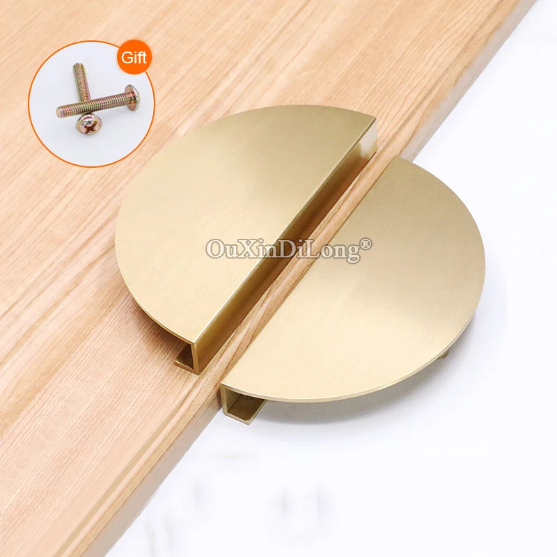 High Quality 10PCS Pure Brass Semicircle Furniture Handles Drawer Pulls Cupboard Wardrobe Kitchen Shoe TV Cabinet Pulls Handles