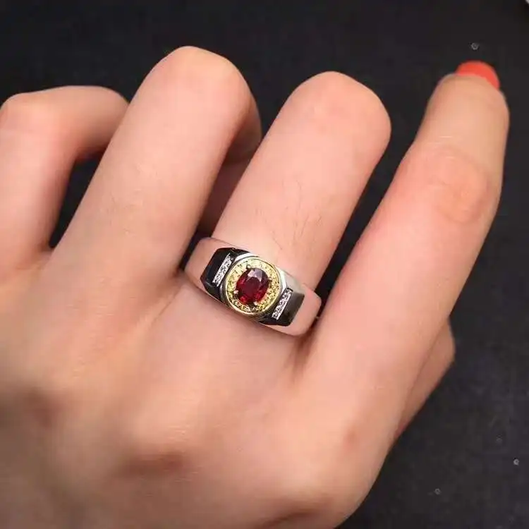 

Natural and Real Ruby Ring 925 Sterling Silver Finger Ring For woman Wedding Party female Ring Gift Wholesale