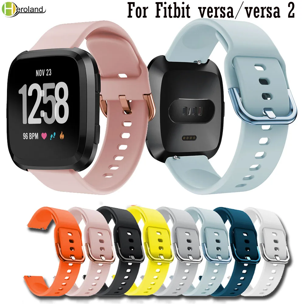 Tali jam tangan silikon Fitbit Versa 2, tali gelang pengganti olahraga kualitas tinggi untuk Fitbit Versa/Lite