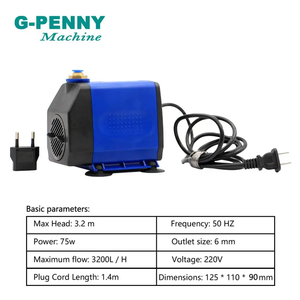 G-PENNY 2.2KW ER20 wrzeciono chłodzone wodą zestaw silnik wrzeciona CNC 4 łożyska i 2.2KW VFD/falownik i 80mm wspornik i 75W pompa wodna