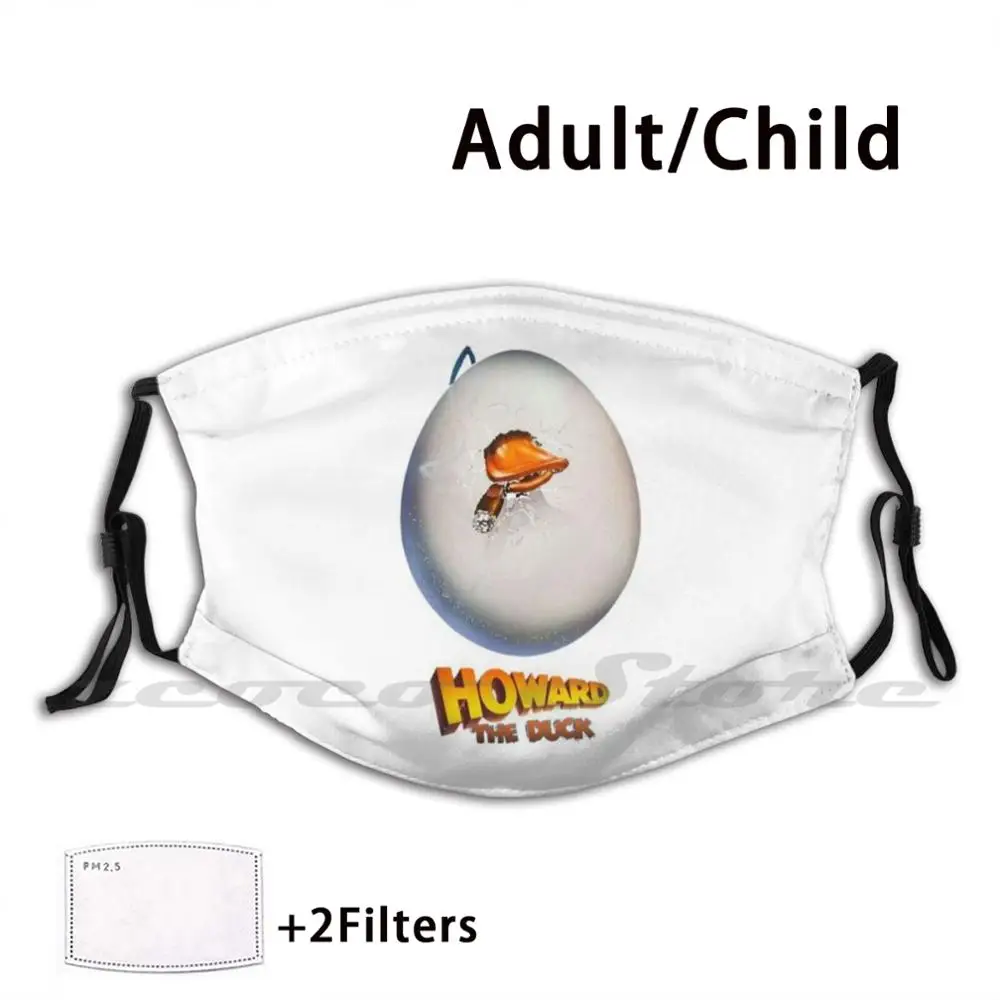 Howard The Duck Mask Cloth Washable DIY Filter Pm2.5 Adult Kids Howard The Duck Fun Hobbies Humor Logo Cartoon