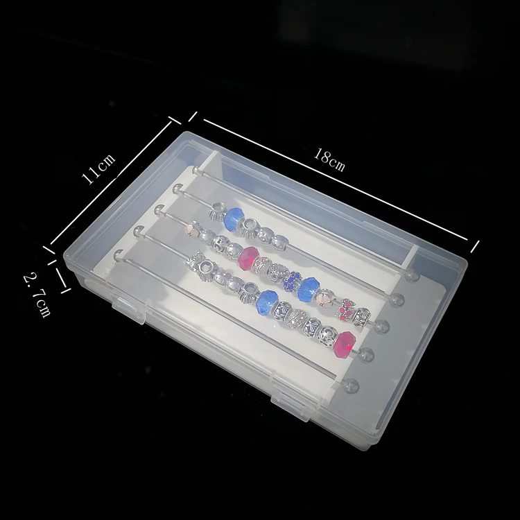 Acrylic Jewelry Charm Beads Storage Box for Trollbeads Bracelet Ring Holder Organizer Tray Diy Finding Display Stand Rack Case