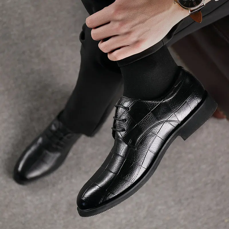 Handmade Italian Style Retro Men Leather Dress Formal Business Oxfords Shoes Men\'s  Party Shoes Big size 2020 ttyh6