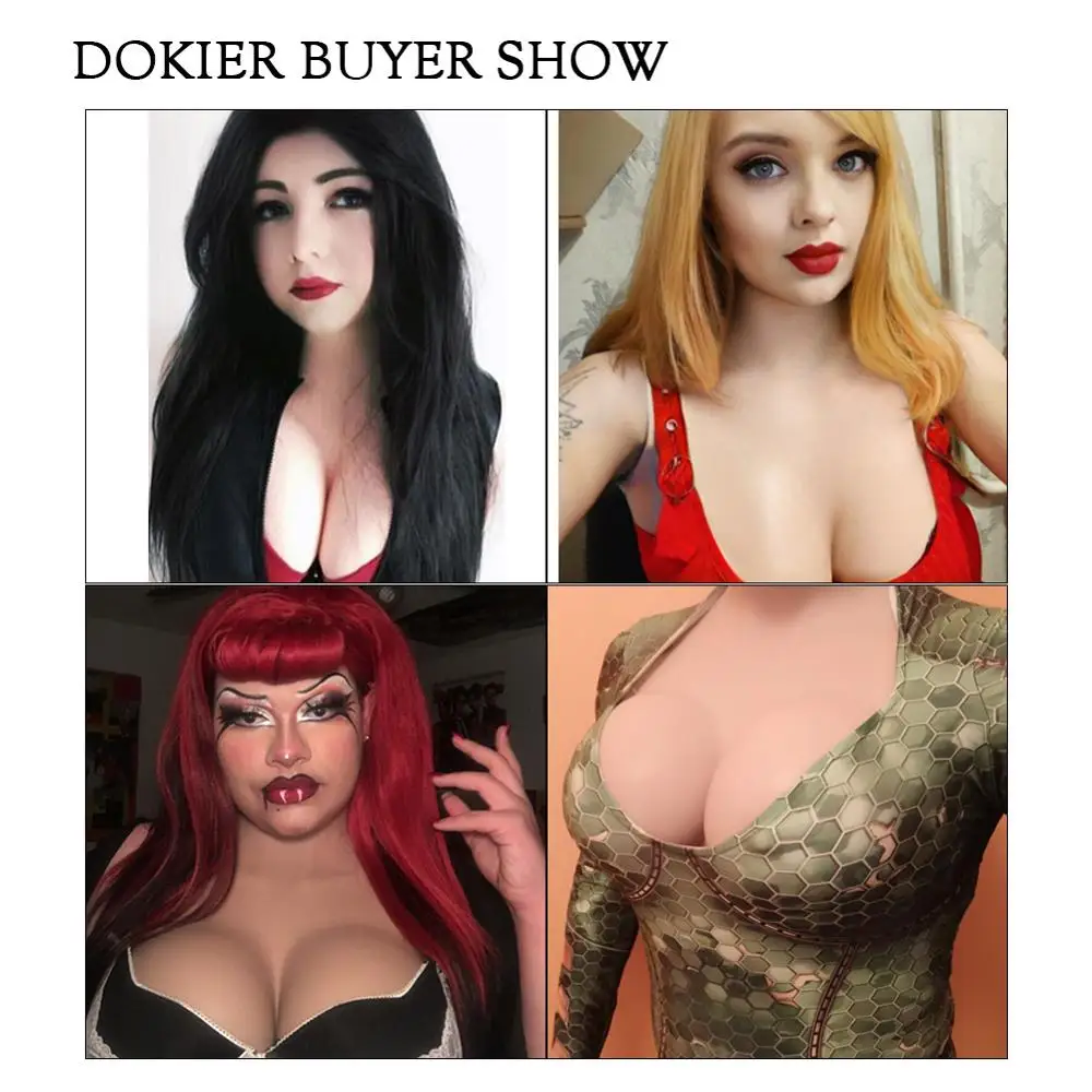 Dokier Realistic Silicone Crossdressing Huge Fake Breast Forms Boobs for Crossdressers Drag Queen Male to Female Breastplates