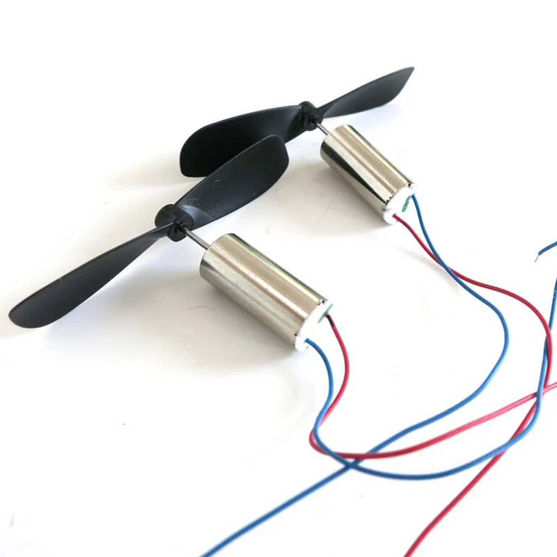 2PCS=1Pair DC 3.7V 48000RPM Coreless Motor Propeller For RC Aircraft Helicopter Toy DC Motors