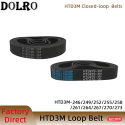Arc HTD 3M Timing belt C=246 249 252 255 258 261 264 267 270 273 width 6/9/10/12/15/20mm Rubbe Closed Loop Synchronous pitch 3mm