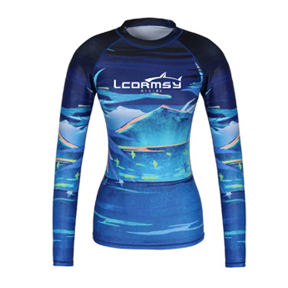 Brand New Women\'s Rash Protection Beach Long-Sleeve Surfing Swim Top Water Sports Gym Diving Suit Quick-Drying UPF50+