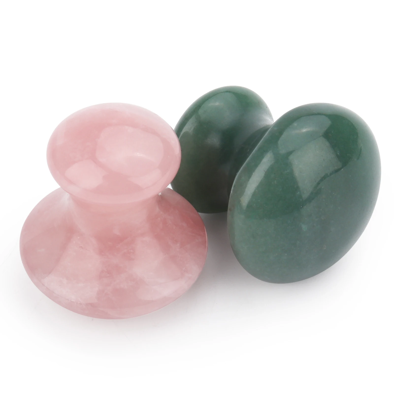 Rose Quartz Green Aventurine Mushroom-Shape Jade Gua Sha Scraping Massager for Spa Relax Massage Face-lift Anti-wrinkle Skincare