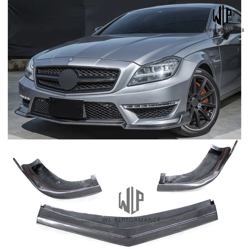 High Quality Carbon Fiber Front Lip Splitter Car Styling For Merceders-benz W218 CLS Class Cls320 Cls63 Cls350 Cls300 2012-up