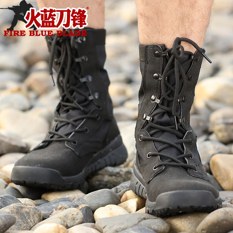 Ultra Light 07 Operational Boots Men\'s Canvas Operational Shock Absorbing Tactical Boots for High Help Special Forces